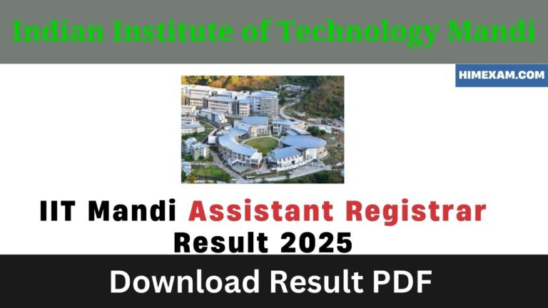 IIT Mandi Assistant Registrar Result 2025