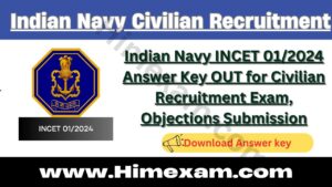 Indian Navy INCET 01/2024 Answer Key Out