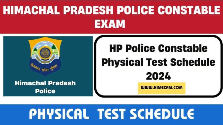 HP Police Constable Physical Test Schedule 2024