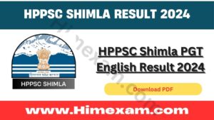 HPPSC Shimla PGT English Result 2024