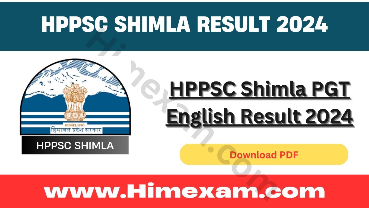 HPPSC Shimla PGT English Result 2024