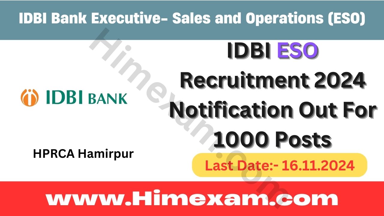 IDBI ESO Recruitment 2024 Notification Out For 1000 Posts