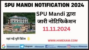 SPU Mandi All Notifications 11 November 2024