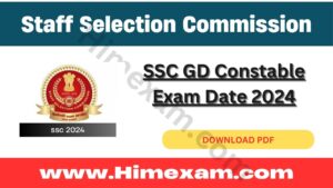 SSC GD Constable Exam Date 2024