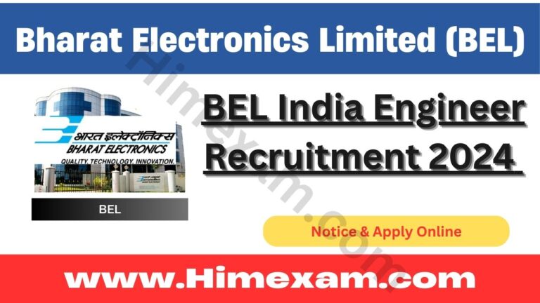 BEL India Engineer Recruitment 2024