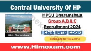 HPCU Dharamshala Group A,B & C Recruitment 2024