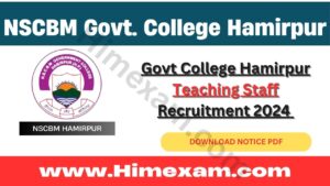 Govt College Hamirpur Teaching Staff Recruitment 2024