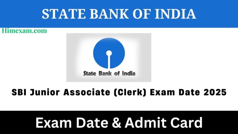 SBI Junior Associate (Clerk) Exam Date 2025