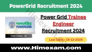 Power Grid Trainee Engineer Recruitment 2024