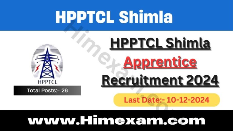 HPPTCL Shimla Apprentice Recruitment 2024