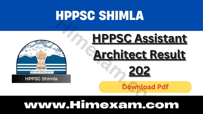 HPPSC Assistant Architect Result 202