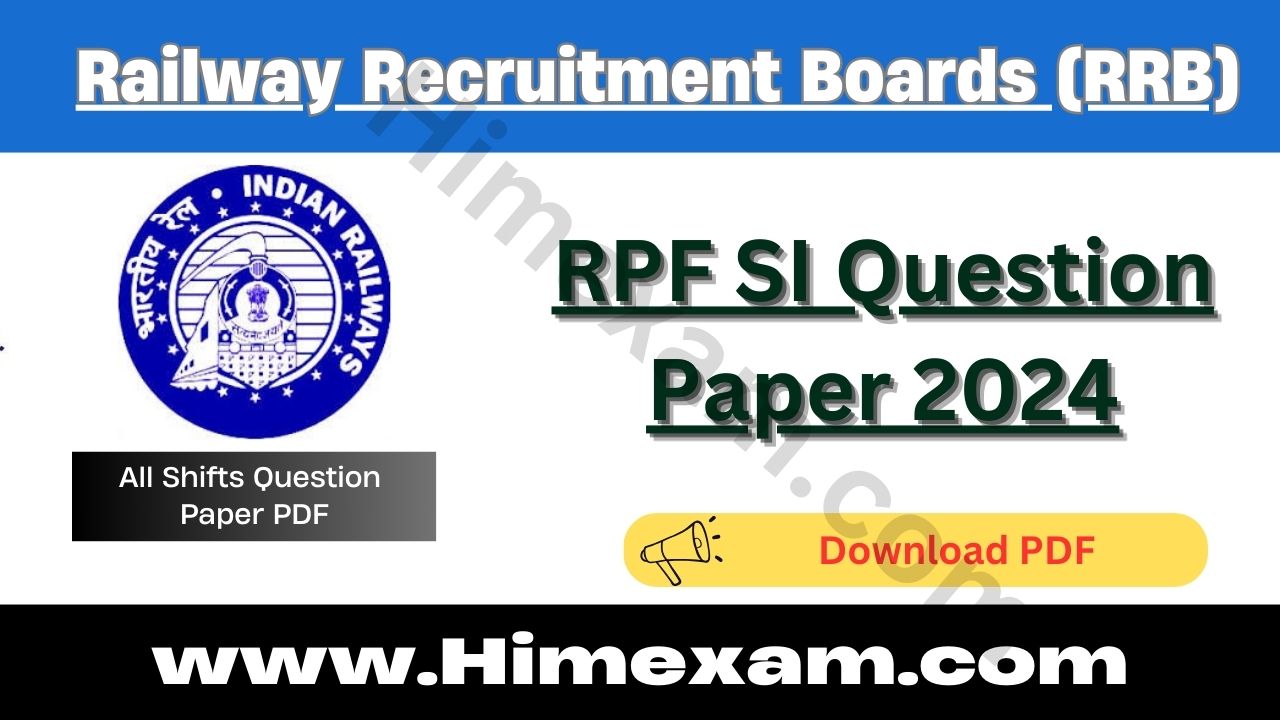 RPF SI Question Paper 2024