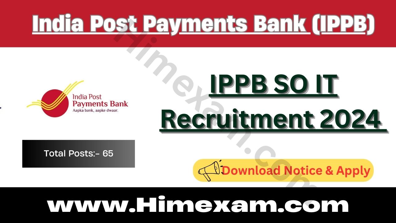 IPPB SO IT Recruitment 2024