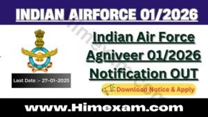 Indian Air Force Agniveer 01/2026 Notification OUT