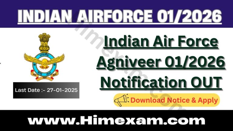 Indian Air Force Agniveer 01/2026 Notification OUT