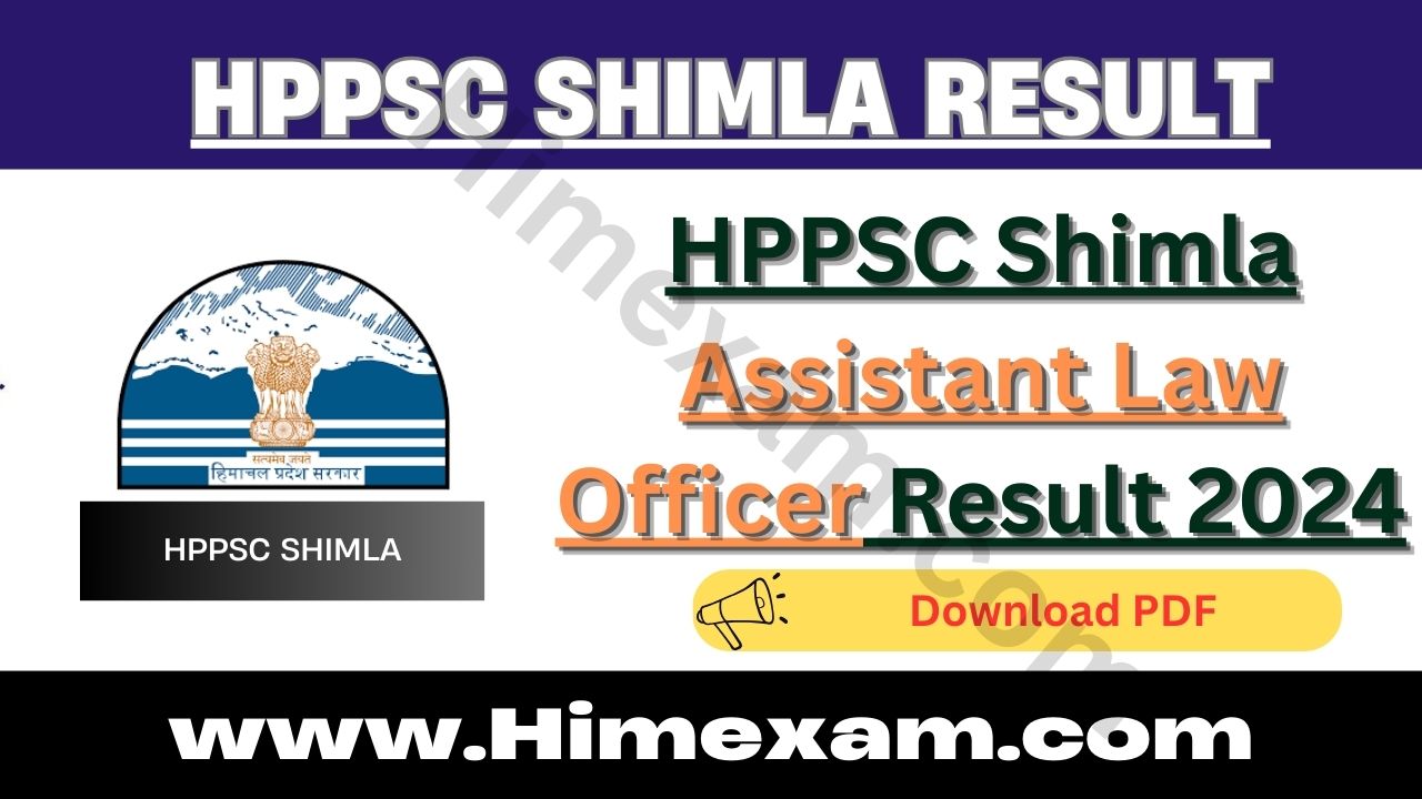 HPPSC Shimla Assistant Law Officer Result 2024