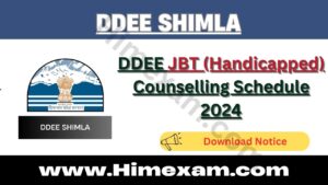 DDEE JBT (Handicapped) Counselling Schedule 2024