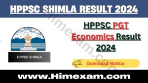 HPPSC PGT Economics Result 2024