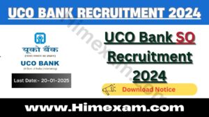 UCO Bank SO Recruitment 2024