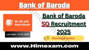 Bank of Baroda SO Recruitment 2025