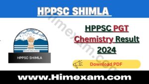 HPPSC PGT Chemistry Result 2024