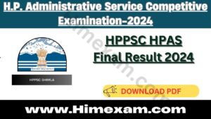 HPPSC HPAS Final Result 2024