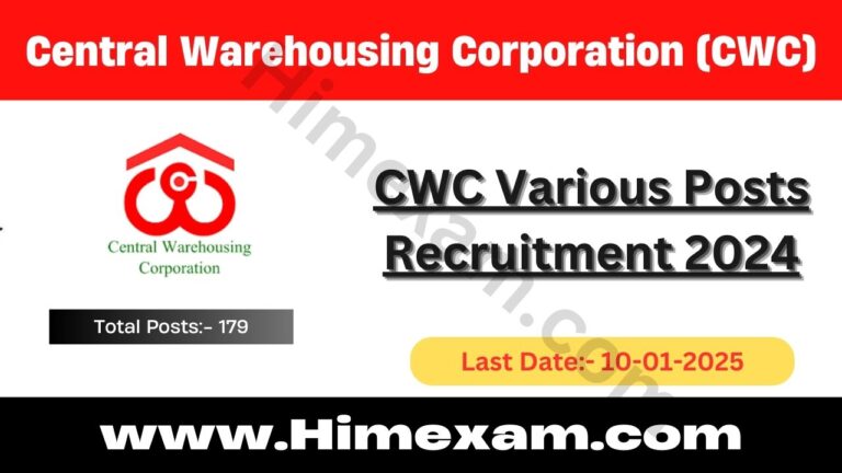 CWC Various Posts Recruitment 2024