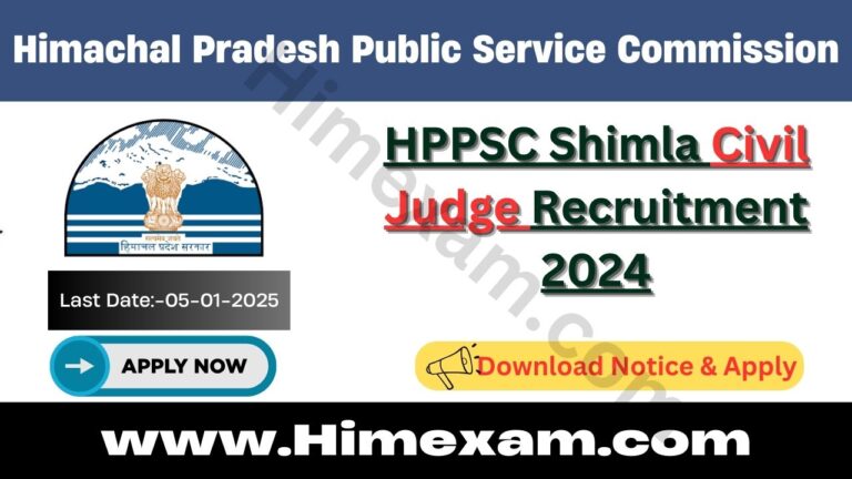 HPPSC Shimla Civil Judge Recruitment 2024