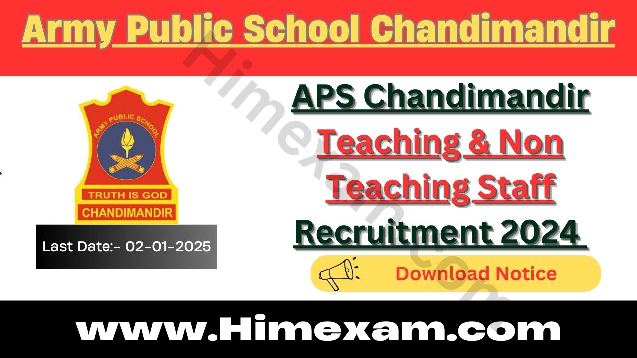 APS Chandimandir Teaching & Non Teaching Staff Recruitment 2024