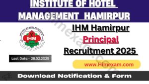 IHM Hamirpur Principal Recruitment 2025