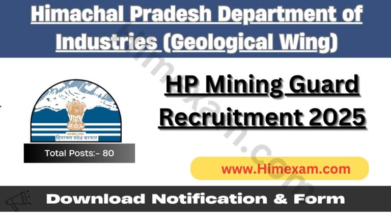 HP Mining Guard Recruitment 2025 Notification Out For 80 Posts