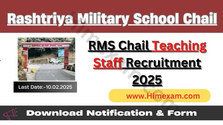 RMS Chail Teaching Staff Recruitment 2025