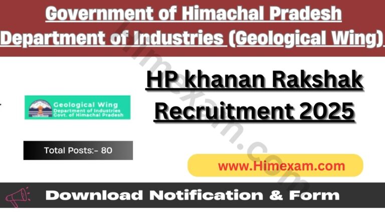 HP khanan Rakshak Recruitment 2025