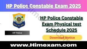 HP Police Constable Exam Physical test Schedule 2025