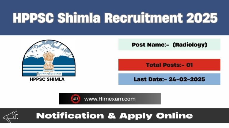 HPPSC Shimla Professor (Radiology) Recruitment 2025