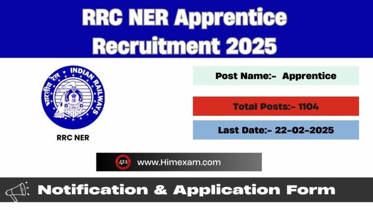 RRC NER Apprentice Recruitment 2025