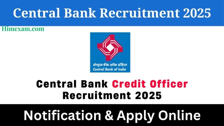 Central Bank Credit Officer Recruitment 2025