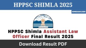 HPPSC Shimla Assistant Law Officer Result 2025