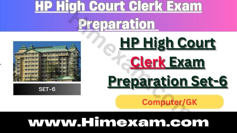 HP High Court Clerk Exam Preparation Set-6