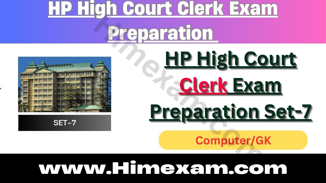 HP High Court Clerk Exam Preparation Set-7