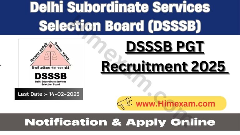 DSSSB PGT Recruitment 2025