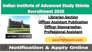 IIAS Shimla Non Teaching Staff Recruitment 2025