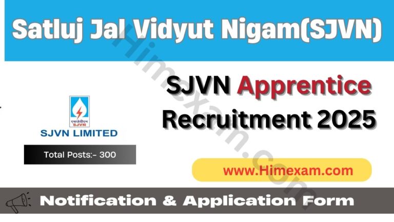 SJVN Apprentice Recruitment 2025