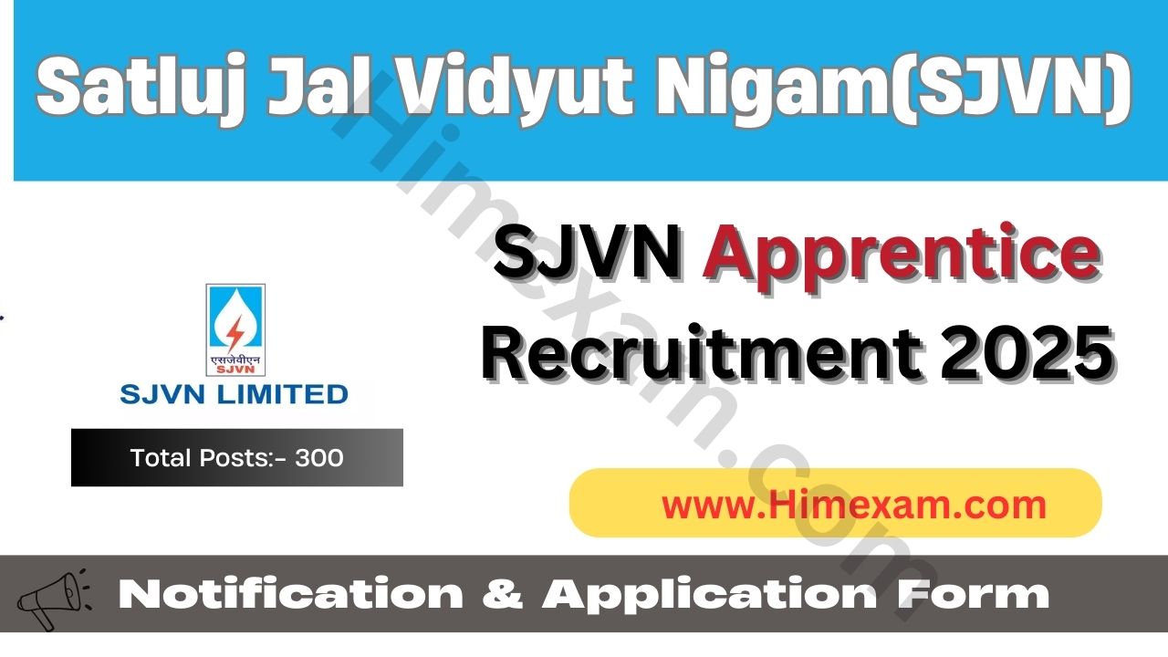 SJVN Apprentice Recruitment 2025