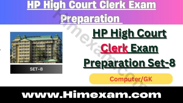 HP High Court Clerk Exam Preparation Set-8