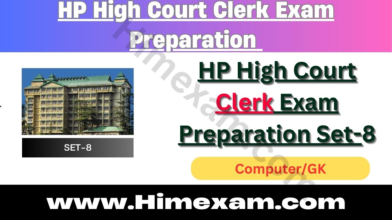 HP High Court Clerk Exam Preparation Set-8