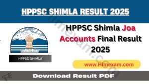 HPPSC Shimla Joa Accounts Final Result 2025