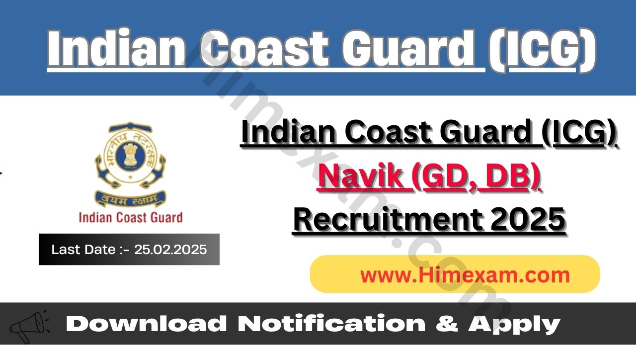 Indian Coast Guard (ICG) Navik (GD, DB) Recruitment 2025