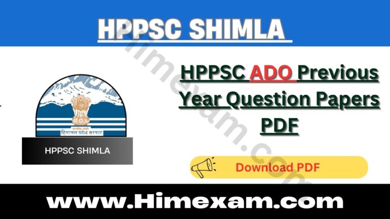 HPPSC ADO Previous Year Question Papers PDF