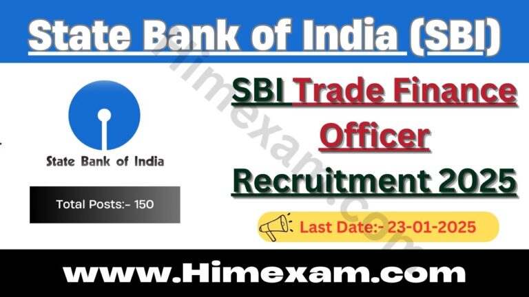 SBI Trade Finance Officer Recruitment 2025